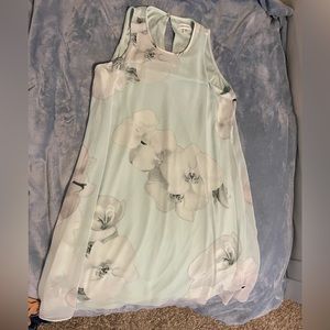 Calvin Klein flowy teal dress